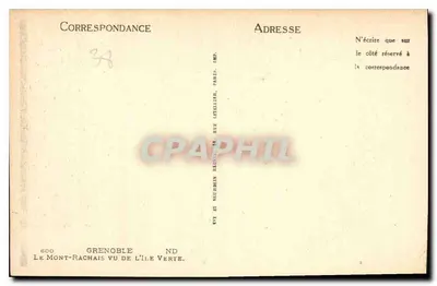 Mont-Rachais widziany z Wyspy Zielonej — Grenoble — Imp. Letellier, Paryż — Rewers