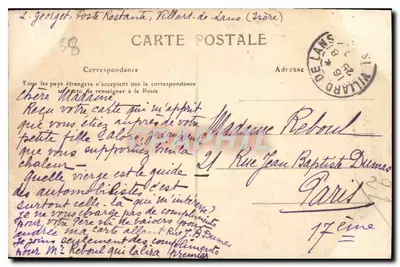 Les Gorges de la Bourne — Pont-en-Royans — C. Artige fils, wydawca, Aubenas (Ardèche) — Rewers