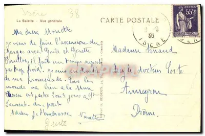 Allgemeine Ansicht der Oddoux-Station — Verlag G. Oddoux, Nr. 38 — Rückseite