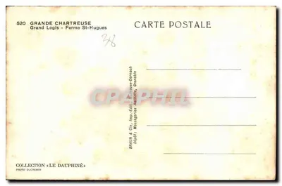 Grand Logis - Fattoria San Hugo — Grande Chartreuse — editore Braun & Cie, Grenoble — Verso
