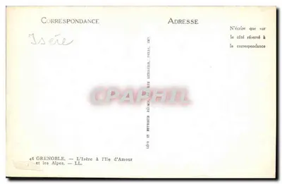 O Isère na Ilha do Amor e as Alpes — Lévy et Neubränden, 46 Grenoble — Verso