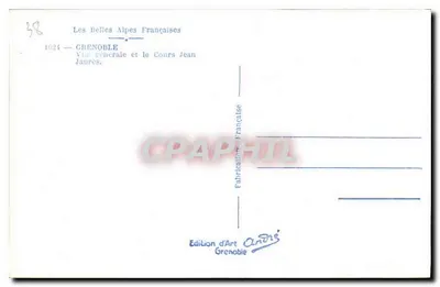 Grenoble — Vista geral e o Cours Jean Jaurès — Edição de Arte André, Grenoble — Verso