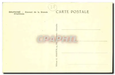 Dauphiné - Klasztor Wielkiej Chartreux — wydawca G. Oddoux, Grenoble — Rewers