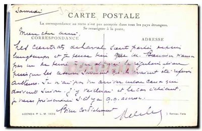 Grenoble — Bordos do Isère e a Ilha do Amor — Agenda P.L.M. 1925 — Verso