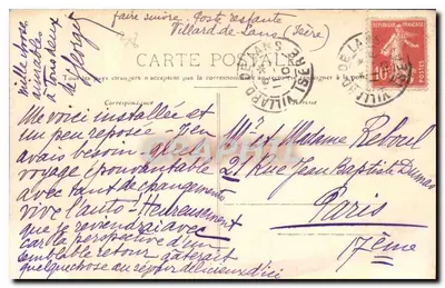 Gorges da Bourne — Villard-de-Lans — Edição P. Marcel — Verso