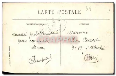 Grenoble — Vista generale e la catena delle Alpi — A. Bron et H. Ponsel, editori — Verso