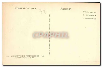 Cachoeira da Pisse — paisagem pitoresca da Dauphine — Lévy e Neurden Heuts, Paris — Verso