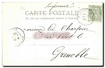 La Grande-Chartreuse — Ogólny Widok Klasztoru — Papeterie des Alpes Eug. Robert, Grenoble — Rewers