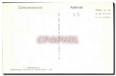 Grenoble — Panorama, a Isère e as Alpes — LL — Verso