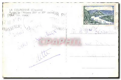 Ruínas da Abadia — La Couronne (Charente) — Cim — Verso