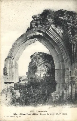 Marcillac-Lanville — Ruínas do Cloître (século XV) — Cliché Braun, depósito