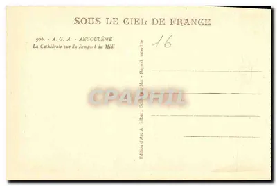 Sint-Catharinakerk van Angoulême — uitzicht vanaf Kempart du Midi — Uitgave A.G.A. - Angoulême — Achterkant