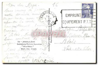 Angoulême — Cattedrale Romano-Bizantina — Éditions Gilbert — Verso