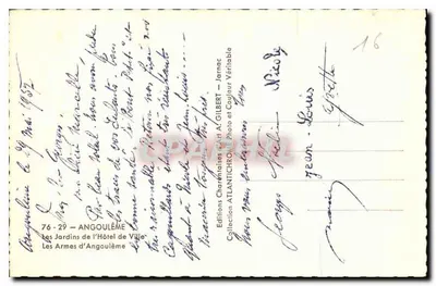 I Giardini dell'Hotel de Ville — Angoulême — Edizioni Gilbert — Verso