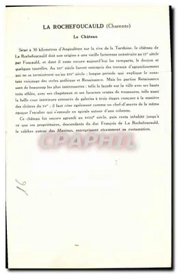La Rochefoucauld — Zamek (Charente) — Zbiór Rozwiązania Pautauberge, 5. seria — Rewers