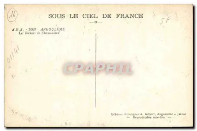 Os Rochos de Chamoulard — Angoulême — Edições Artísticas A. Gilbert — Verso