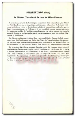 PierreFonds (Oise) — Zamek — Widok z drogi do Villers-Cotterets — 4e Série, wydawca Paul Lauberge — Rewers