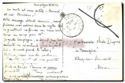 Las Compiègne — Jeziora St-Pierre — Zamek przy jeziorze — Wydawca: Ch. Les Arts Photomécaniques, Paryż — Rewers