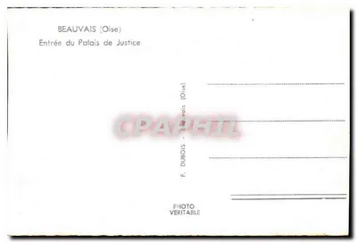Beauvais (Oise) — Entrada do Palácio de Justiça — F. Dubois — Verso
