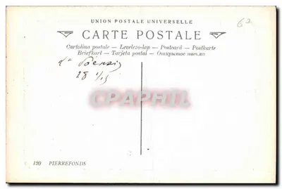 Pierrefonds — Zamek, Jezioro i Stacja — Union Postale Universelle — Rewers