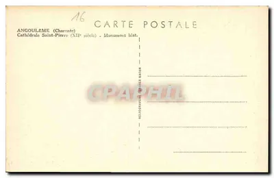 Angoulême — Katedra św. Piotra (XII wiek) — Héliogravure Macon — Rewers