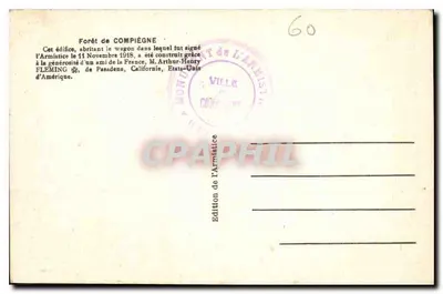 Las Compiègne — Pieniądzek Armistycyjny — Wydawnictwo Armistycyjne — Rewers