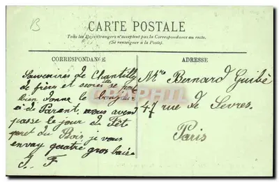 Castelo de Chantilly — O Castelo visto do Parque — LL. — Verso