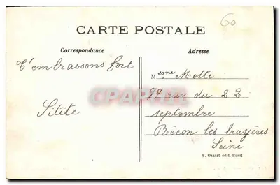 Sypialnia Cesarskiej Josefiny w Zameku Malmaison — A. Ossart wyd. Rueill, n°191 — Rewers