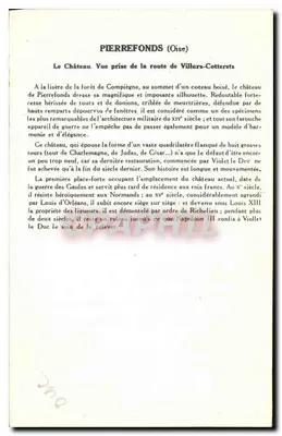 Zamek Pierrefonds — Widok z drogi do Villers-Cotterets — Kolekcja Solation Pautanberge — Rewers