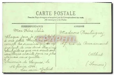 Fontainebleau — El Palacio y el Estanque de los Carpes — LL. — Reverso