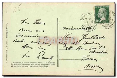 Tal der Loue — Jungfrau von Ste-Foy — MOUTHIER-HTE-PIERRE — pittoreske Orte der Franche-Comté, n°636 — Rückseite