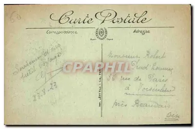 Castelo de Chantilly — O Castelo visto do Parque — LL. — N° 10 — Verso