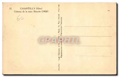 Zamek Królowej Białej — Chantilly (Oise) — Les Éditions d'Art Yvon, Paris — Rewers