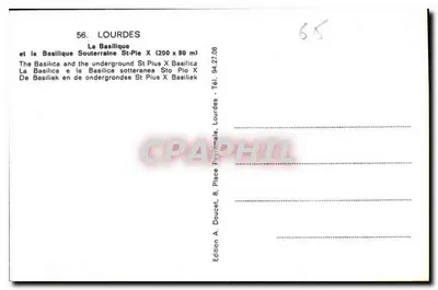 Lourdes — Katedra i podziemna katedra św. Piusa X — Wydawca Edlux — Rewers