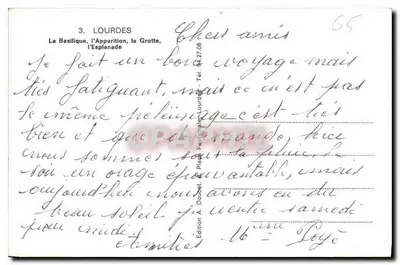Lourdes — Souvenir de Lourdes — Wydawnictwo A. Douset — Rewers