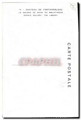 Zamek Fontainebleau — Galeria Diany lub Biblioteka — karta pocztowa n°14 — Rewers