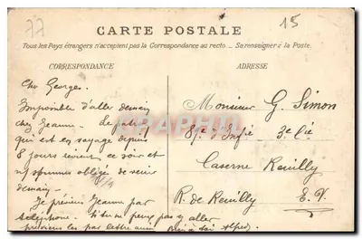 Paleis van Fontainebleau — Het Carpesvijver en de Louis XV-vleugel — uitgever niet zichtbaar, n° 49 — Achterkant