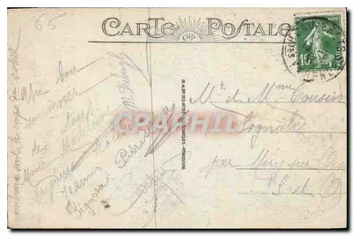 Cauterets - O Ponte d'Espagne — vista do ponte e das quedas d'água — editor não visível, n° de série 61 — Verso