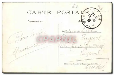 Chantilly — O castelo e o grande degrau — Héliotypie Bourdier et Faucheux — Verso