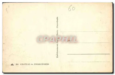 Zamek w Pierrefonds — widok panoramiczny — Établissements Garet-Vatin — Rewers