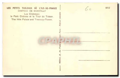 Chantilly — Mały Zamek i Wieża Skarbu — Mona, n°852 — Rewers
