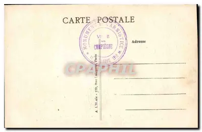 Woud van Compiegne — Armistieke vierkant — Nieuwe hangar (Marcel Magès, Architect) die het wagonnetje van generaal Foch bevat waarin de armistice werd ondertekend (11 November 1918) — Achterkant