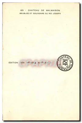Castelo de Malmaison — Mobiliário e recordações do rei Joseph — Edição dos Museus Nacionais n°63 — Verso
