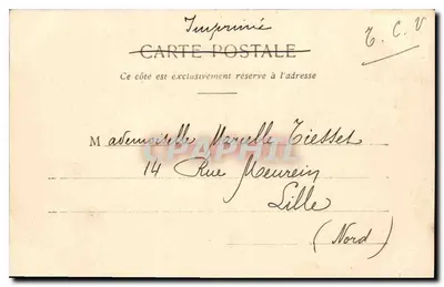 Palácio de Fontainebleau — Fonte do Jardim de Diane — editor Heuris Defers, n° 58 — Verso
