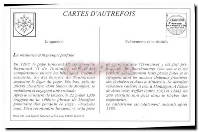 Ruine del Castello di Montségur — su un roccione scosceso di 1207 m. (XIV secolo) — L’Ariège, editore anonimo, n° 150 — Verso