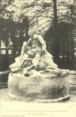 Statua Goudouli, poety z Tuluzy, autorstwa Falguière — Plac Lafayette, Tuluza — fototypia Labouche Frères