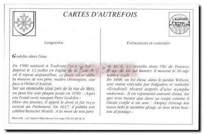 Statua Goudouli, poety z Tuluzy, autorstwa Falguière — Plac Lafayette, Tuluza — fototypia Labouche Frères — Rewers