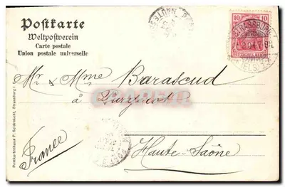Strasbourg i. E. — Place Brant (Brantplatz) — Postkartenverein F. Seidenhoel — Rewers