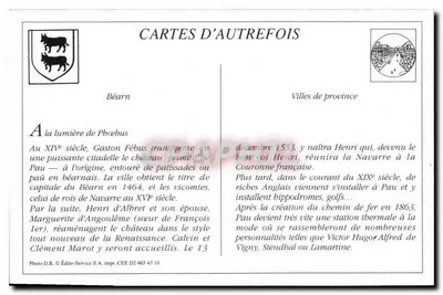 PAU. — Promenade d'Hiver — Cartes d'autrefois — Verso