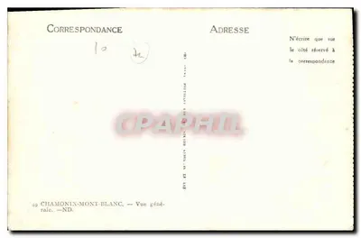 Chamonix-Mont-Blanc — Widok ogólny — Wydawca ND — Rewers